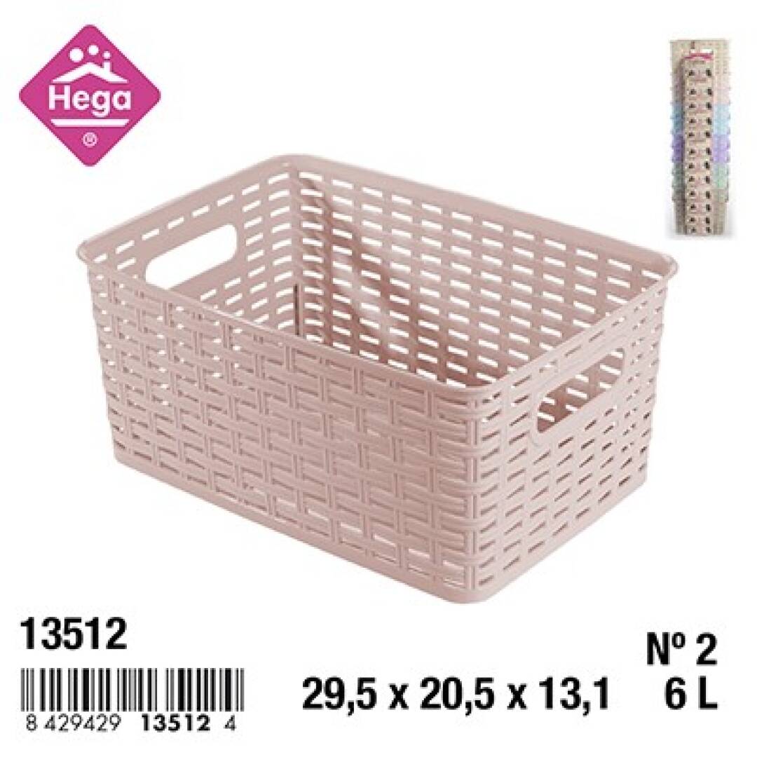 CESTA RATTAN Nº2 6L 13X20X13 PASTEL  9017500