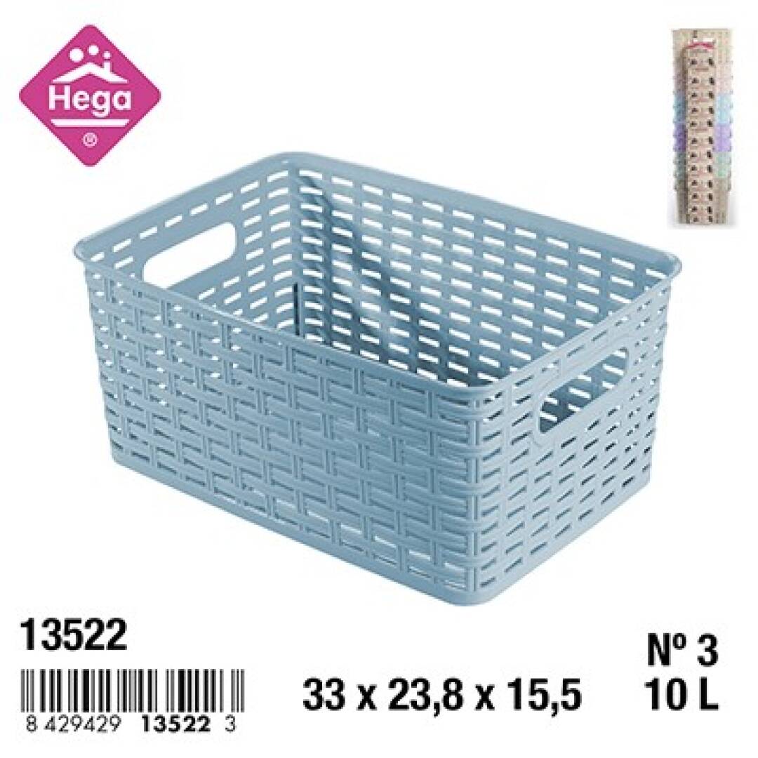 CESTA RATTAN Nº3 10L 15X24X33 PASTEL  9026500