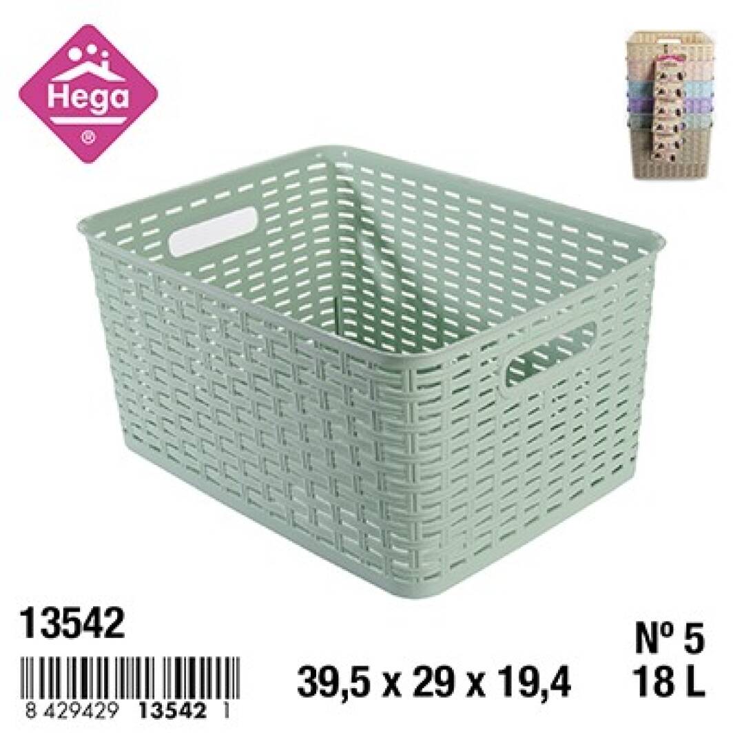 CESTA RATTAN Nº5 18L 39X29X19  PASTEL 903400