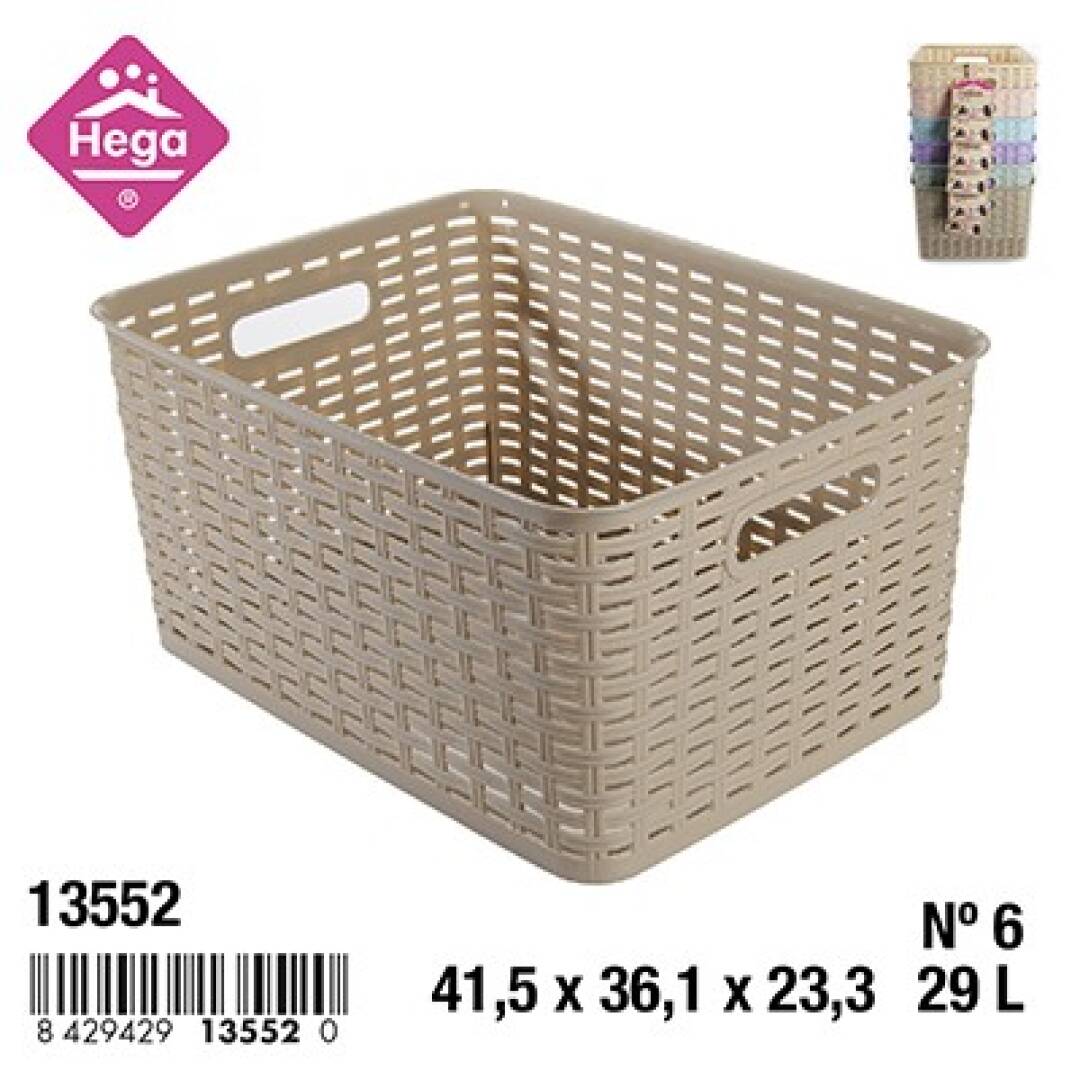 CESTA RATTAN Nº6 29L PASTEL 41X36X23 904200