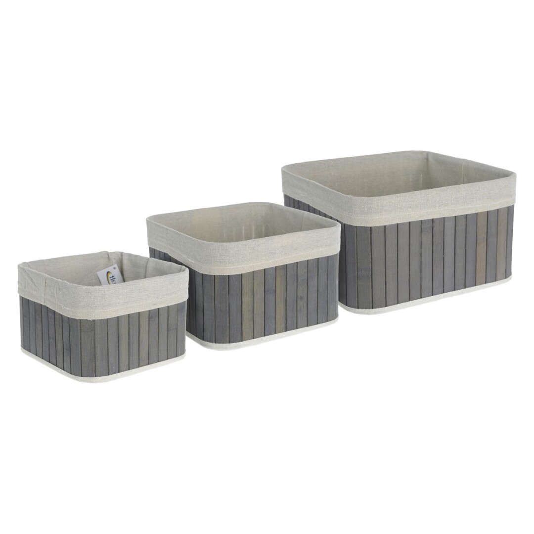 CESTO BAMBU GRIS CUADR.26X26 900600