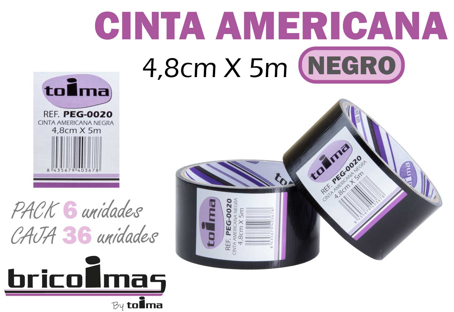CINTA AMERICANA NEGRA 4.8CM X5M 900700