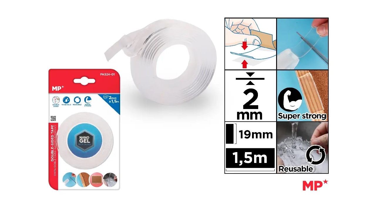 CINTA DOBLE CARA TRANSP.2MMX1.5M 9014500