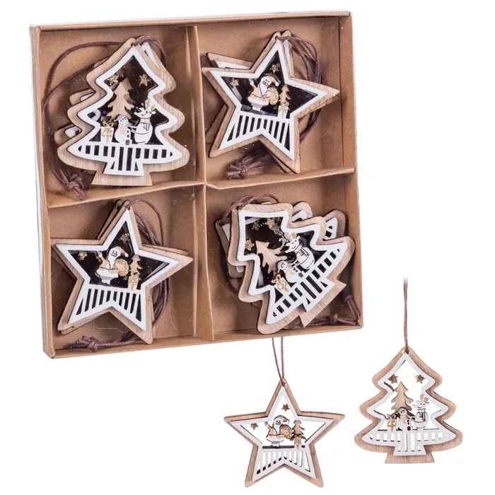 COLGANTE ESTRELLAS MADERA 6CM 9022500