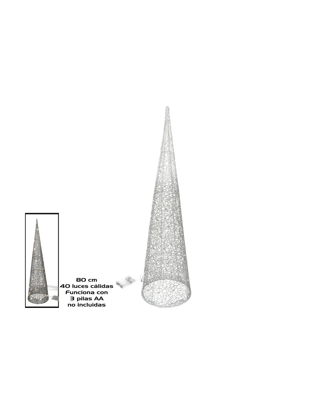 CONO 40LUCES BCO/PLATA 80CM 9067000