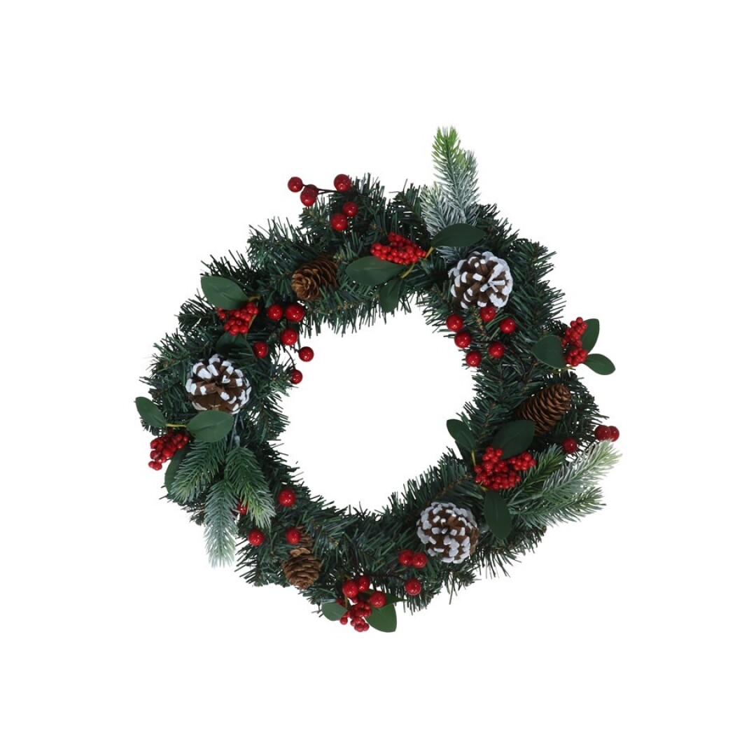 CORONA NAVIDAD C/PIÑAS Y BAYA 40CM 906700