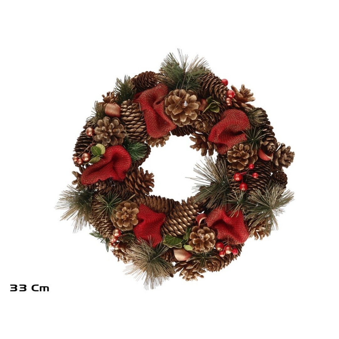CORONA NAVIDAD ELSA 33X33 910400