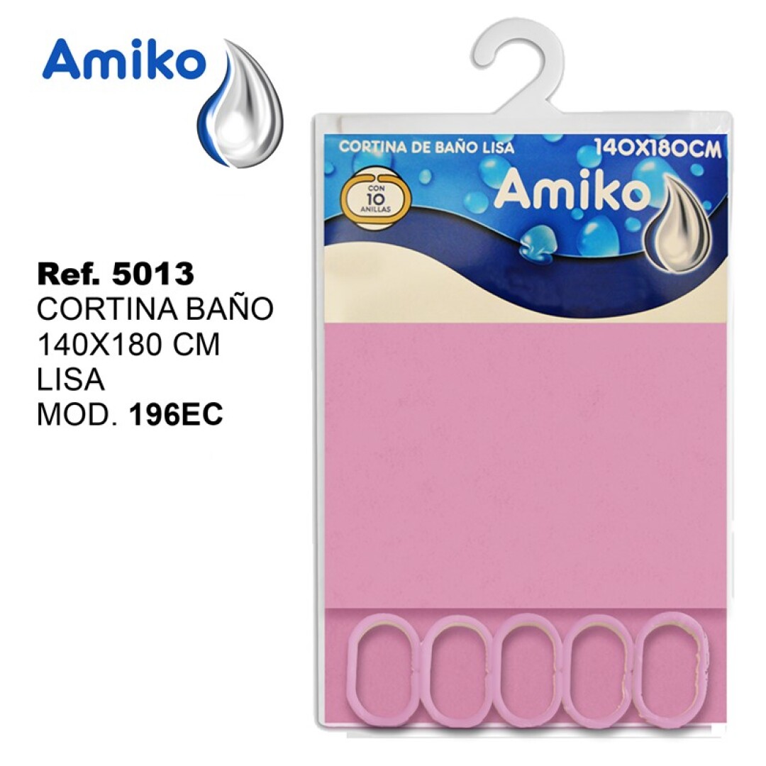 CORTINA BAÑO 140X180 ROSA 901550