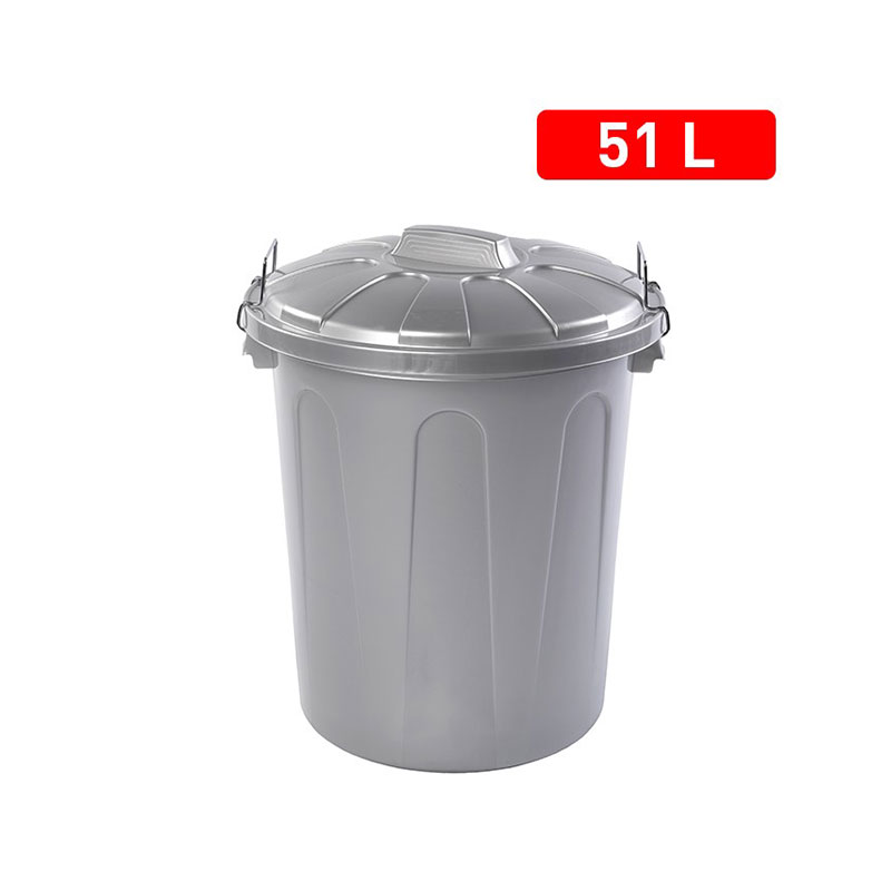 CUBO BASURA 51L PLATA 9085500