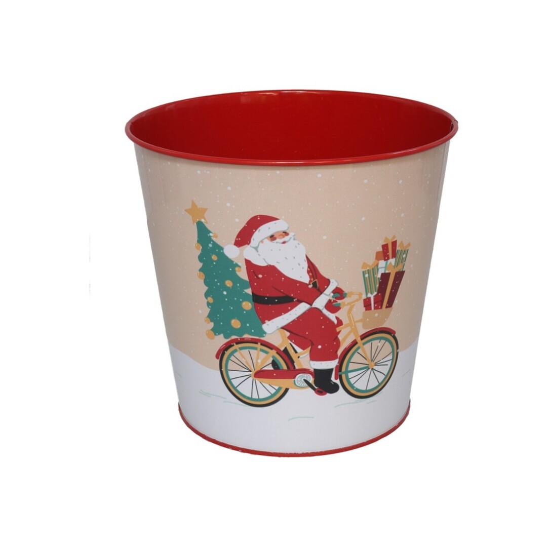 CUBO METAL SANTA EN BICI 17X16 9024500