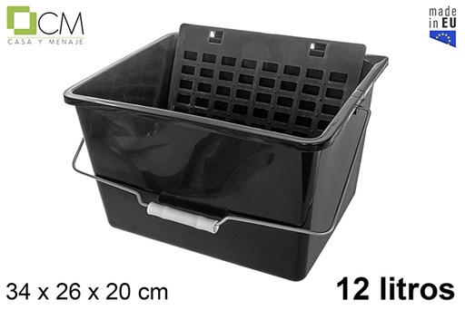 CUBO PINTURA NEGRO C/REJILLA 12L 901900