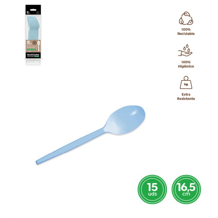 CUCHARA AZUL BABY 16.5CM 15UD 9003500