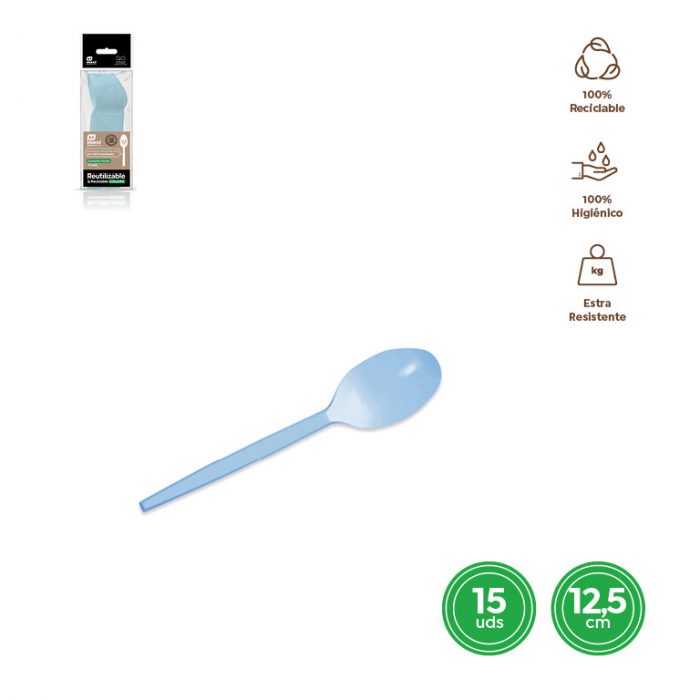 CUCHARITA AZUL BABY 12.5CM 15UD 9002500