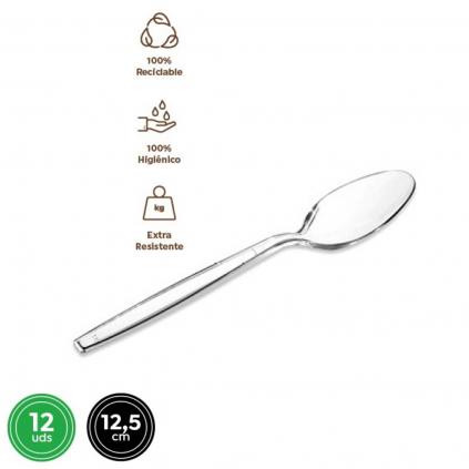 CUCHARITA TRANSP.REUTIL.12.5CM 12UD 9004000