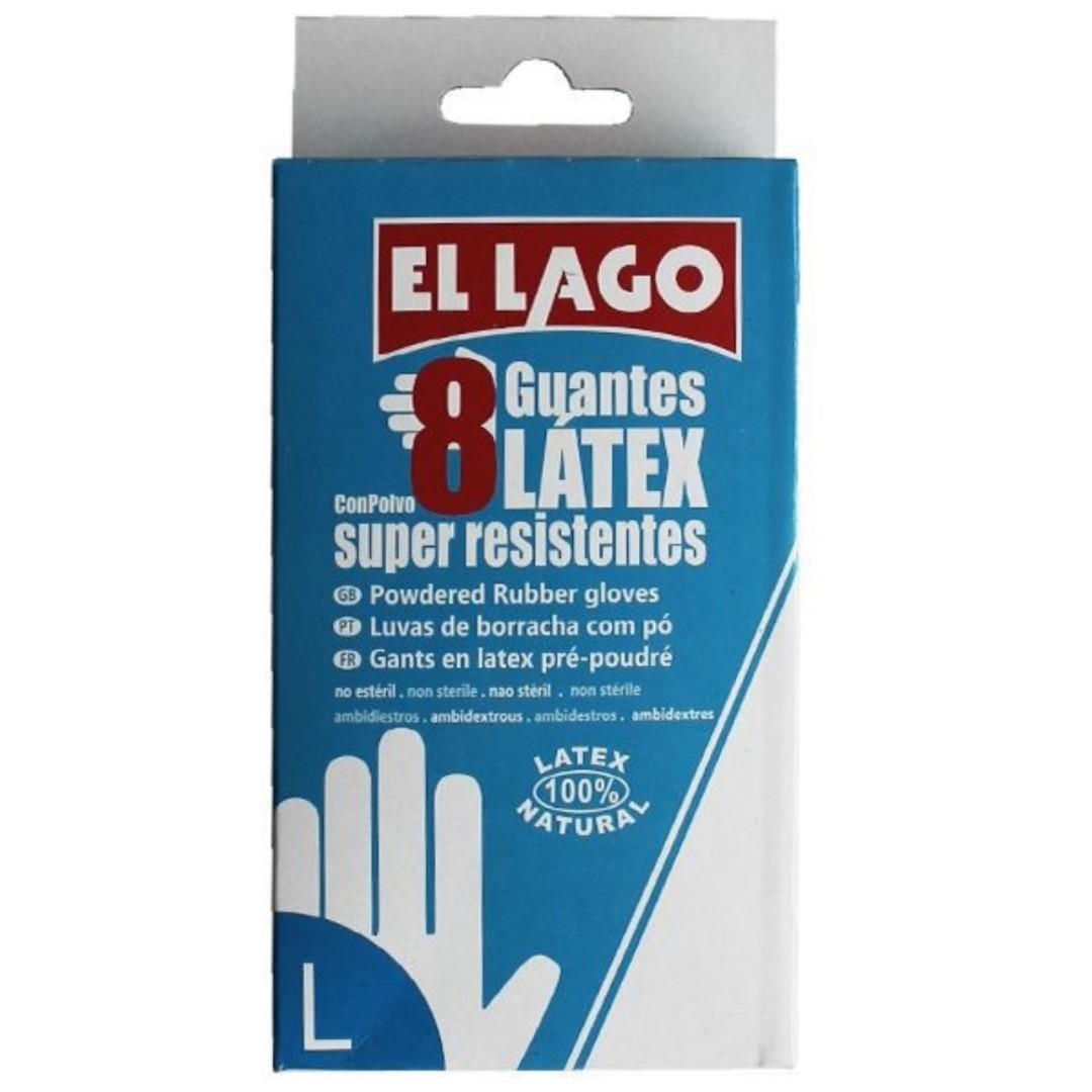 EL LAGO GUANTES LATEX  8U  T/L  900700