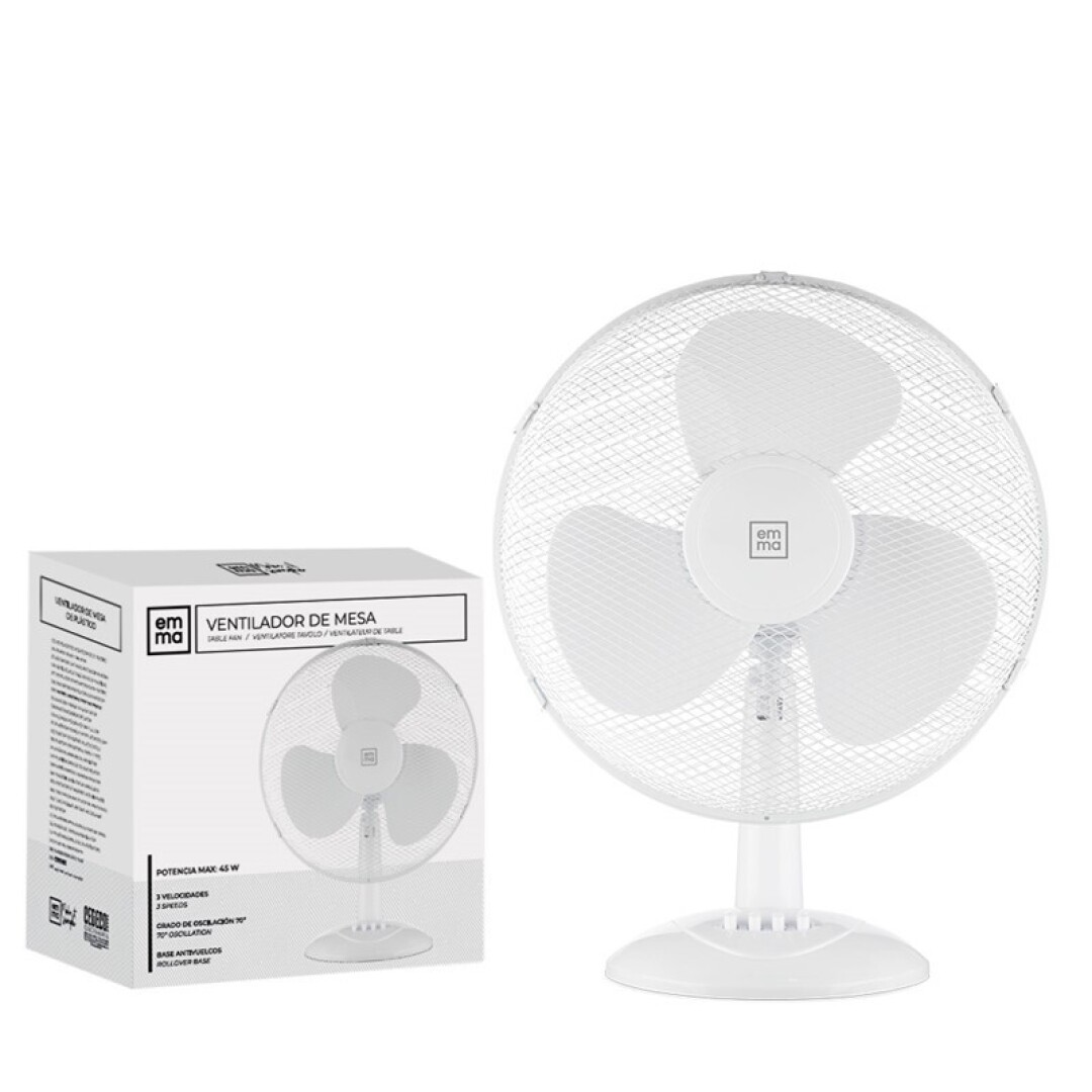 EMMA VENTILADOR MESA RDO BCO 43CM 913800