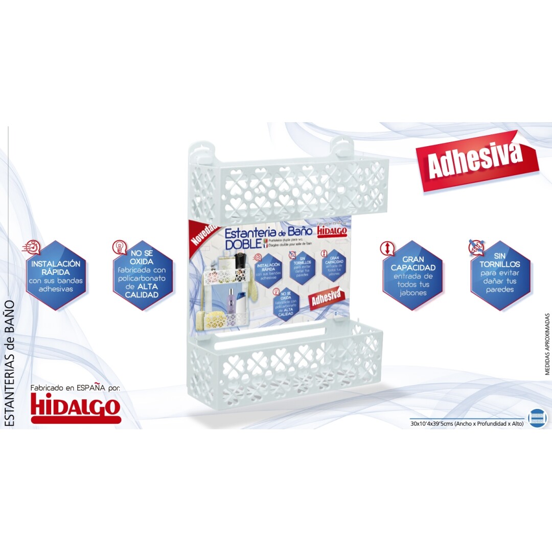 ESTANTE BAÑO DOBLE PLAST BCO  906500