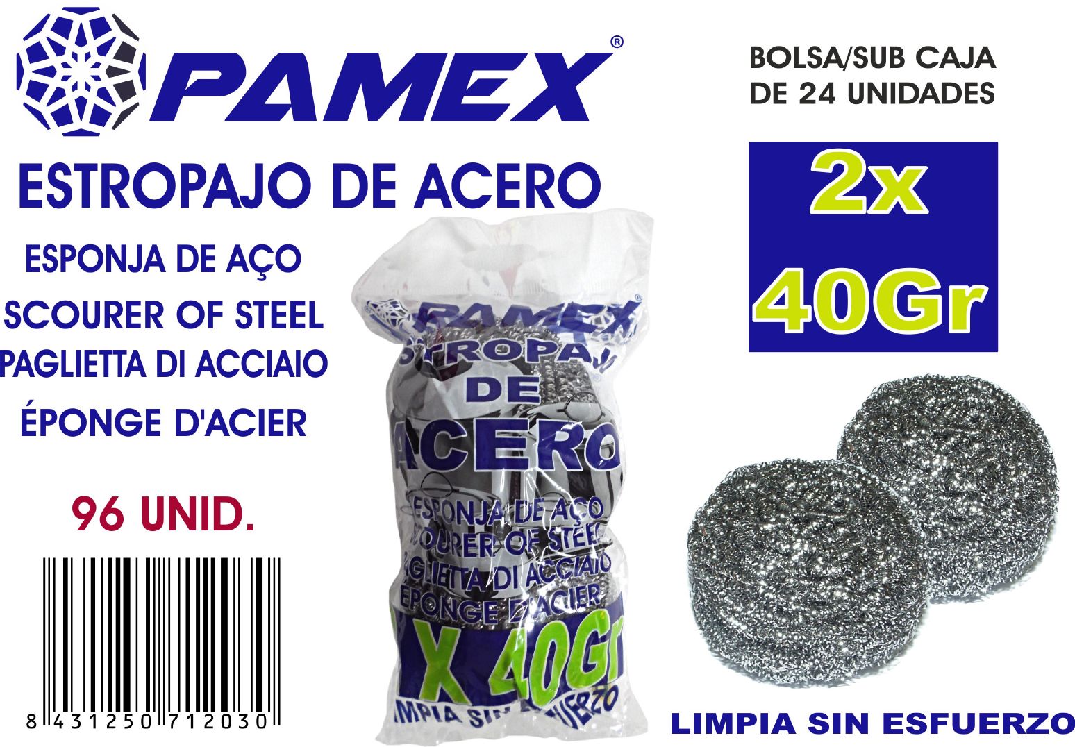 ESTROPAJO ACERO 2U 900500