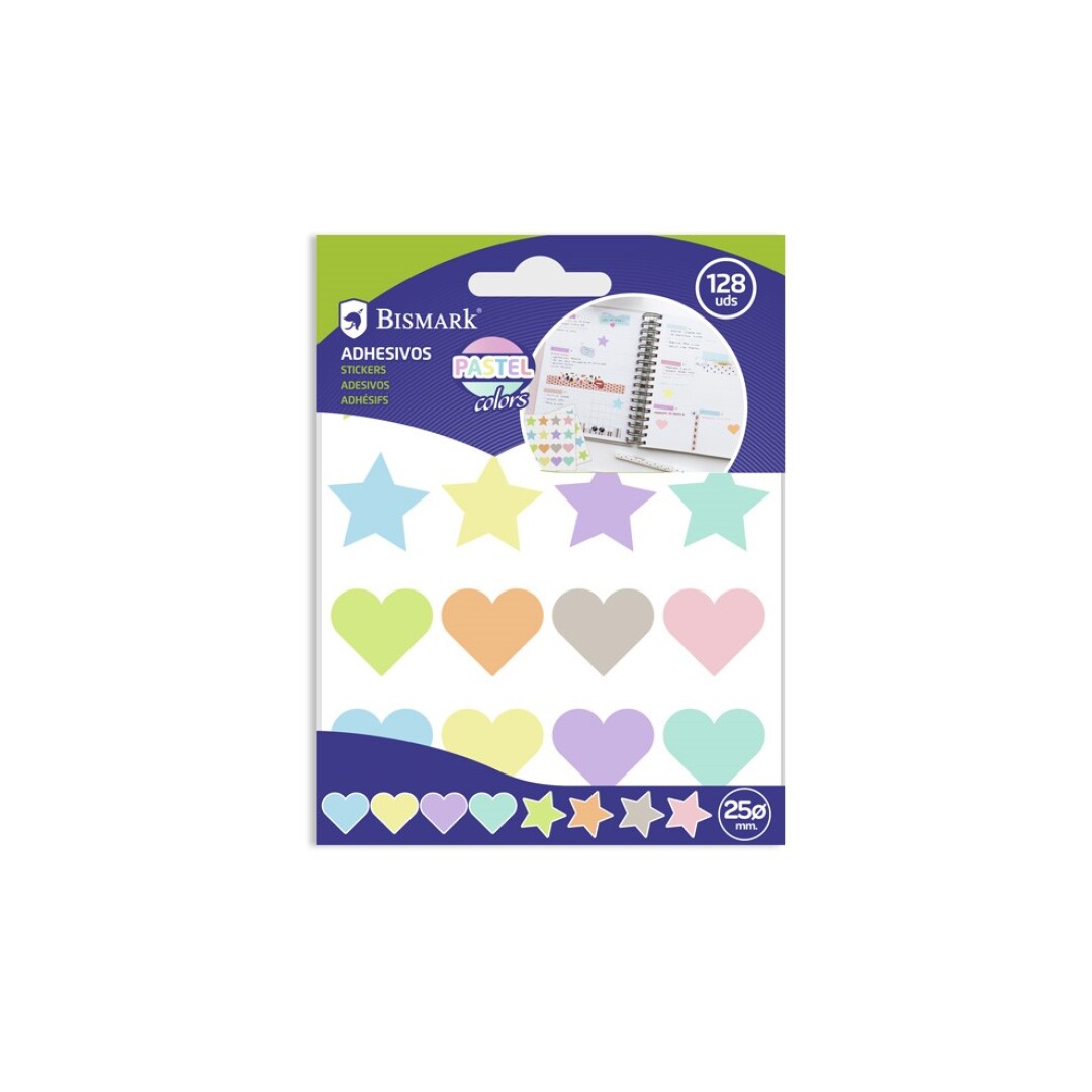 ETIQUETA ADH.PASTEL ESTRELLA/CORAZON 900500