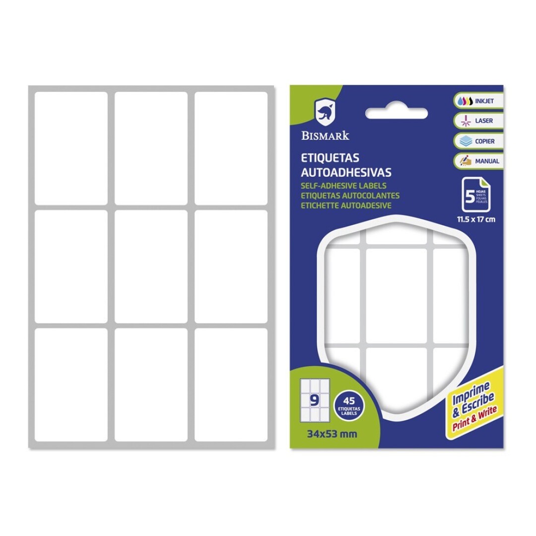 ETIQUETAS ADH. 34X53MM 5H 9004800