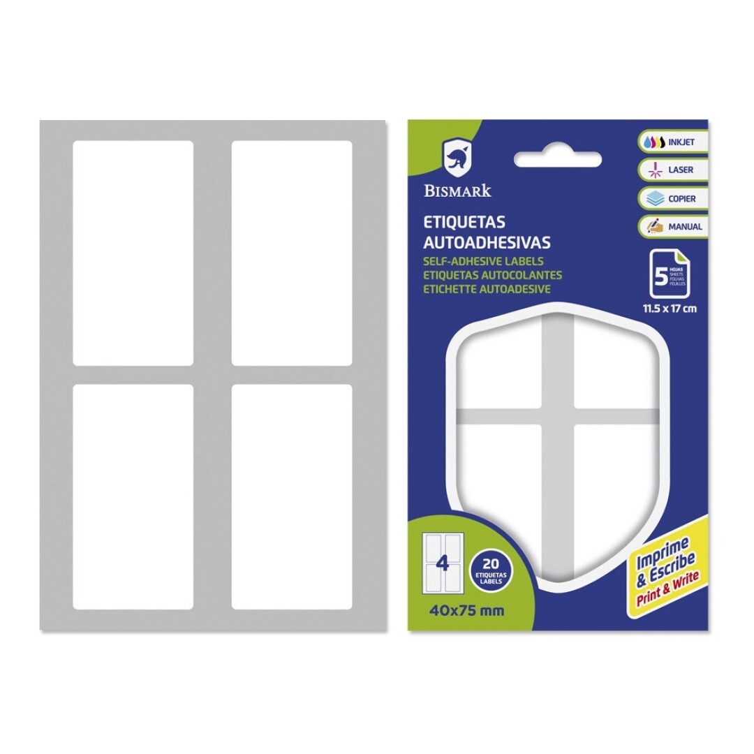 ETIQUETAS ADH. 40X75MM 5H 9004800