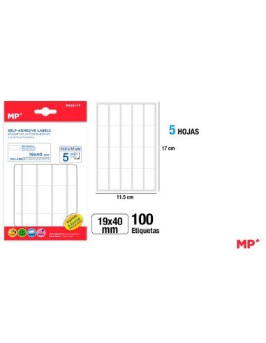 ETIQUETAS BLANCAS 19X40MM 100UD 9004300