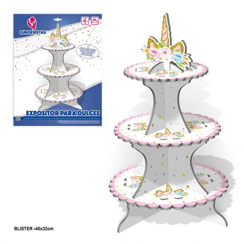 EXPOSITOR DULCES UNICORNIO PURP.ORO 903300