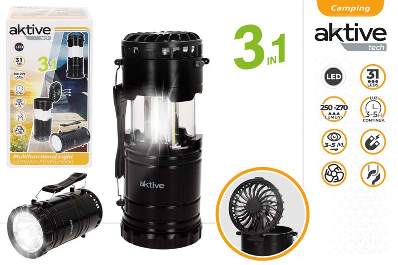 FAROL LINTERNA CAMPING 3EN1 9047500