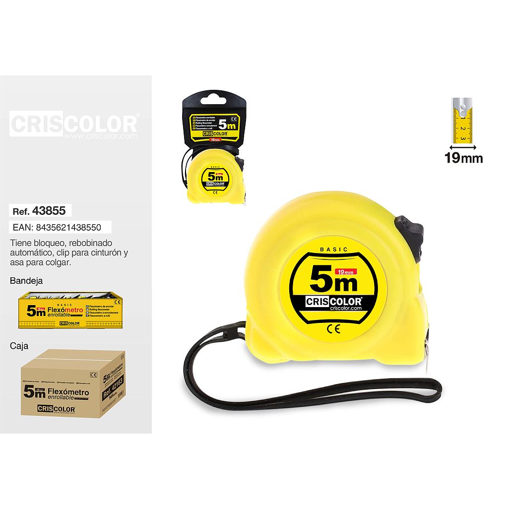 FLEXOMETRO ENROLLABLE 5MX19MM 901700