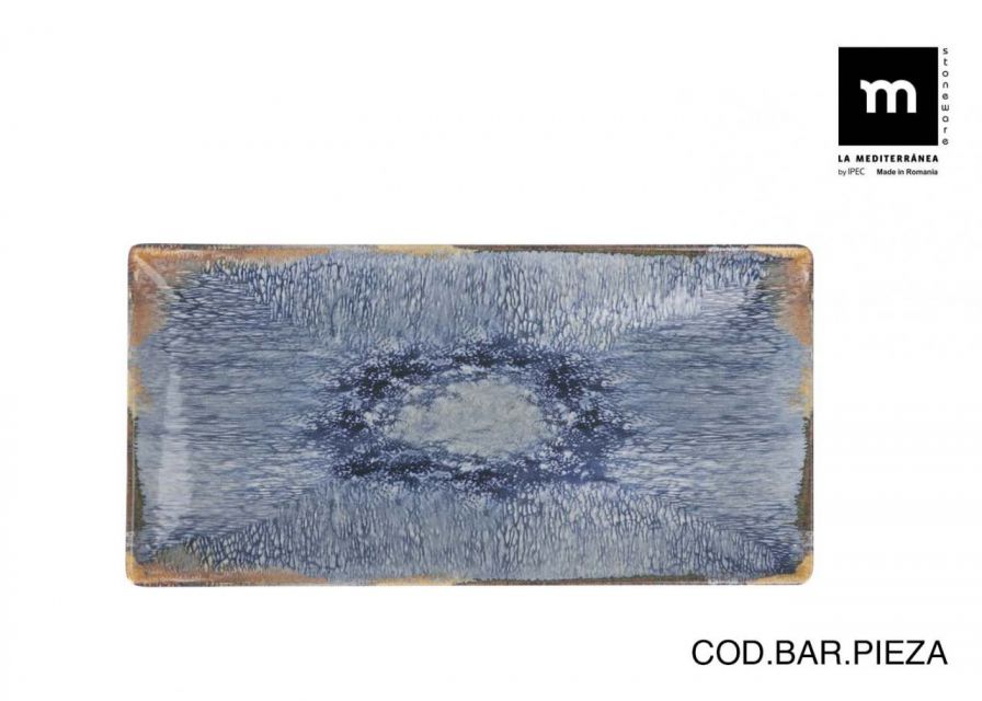 FUENTE RECT. AELIA  AZUL 30X15CM  903200