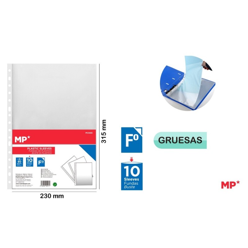 FUNDAS Fº 80MICRAS 10UD 900700