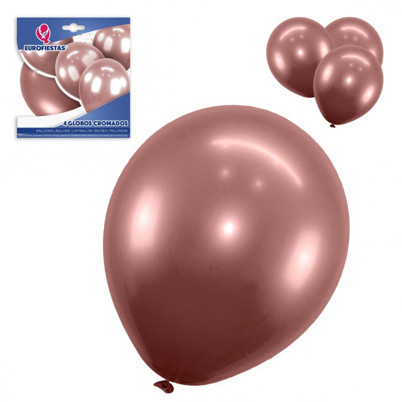 GLOBO CROMADO ORO ROS 4UDS 905500