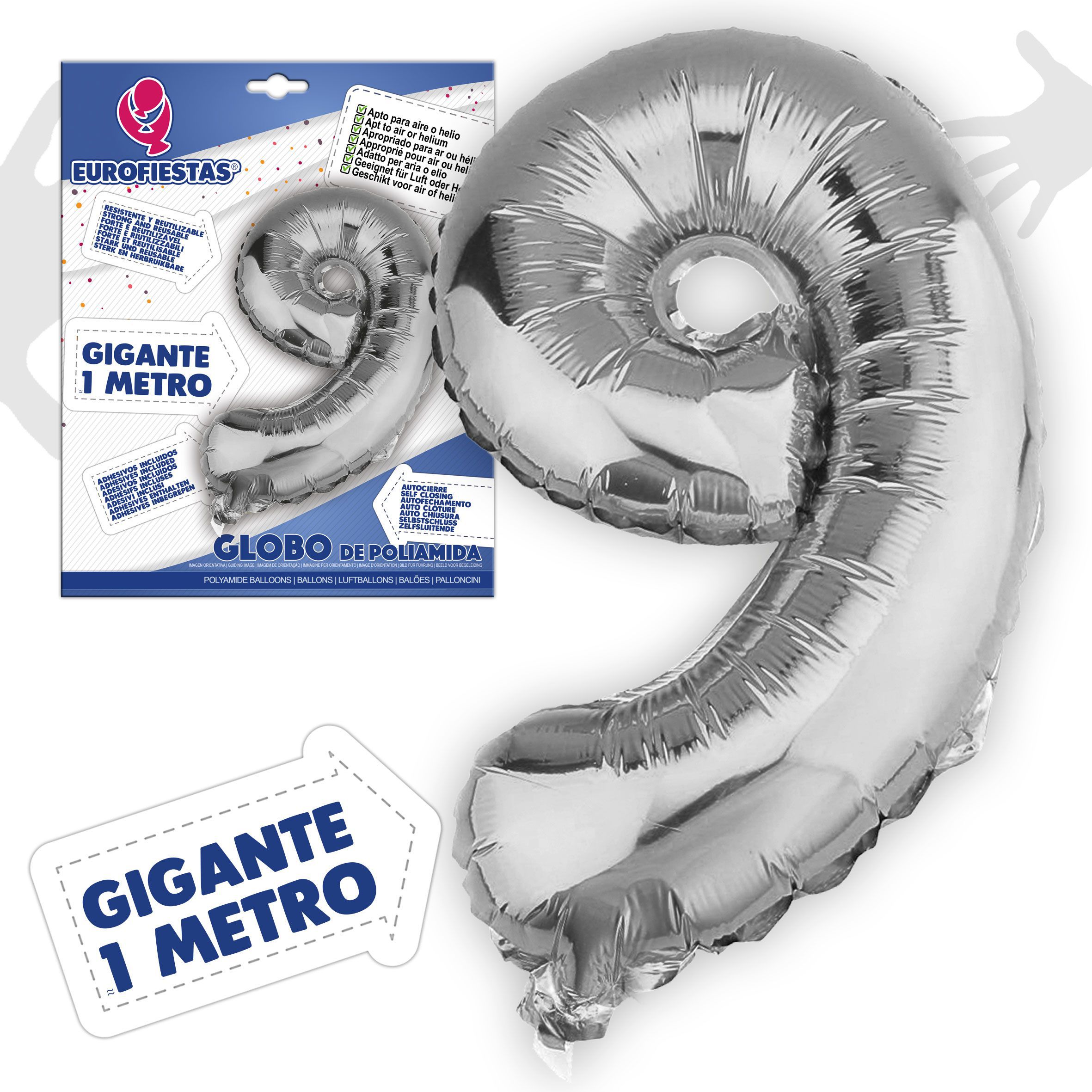GLOBO POLIAMIDA "9 " PLATA  1M 9017500