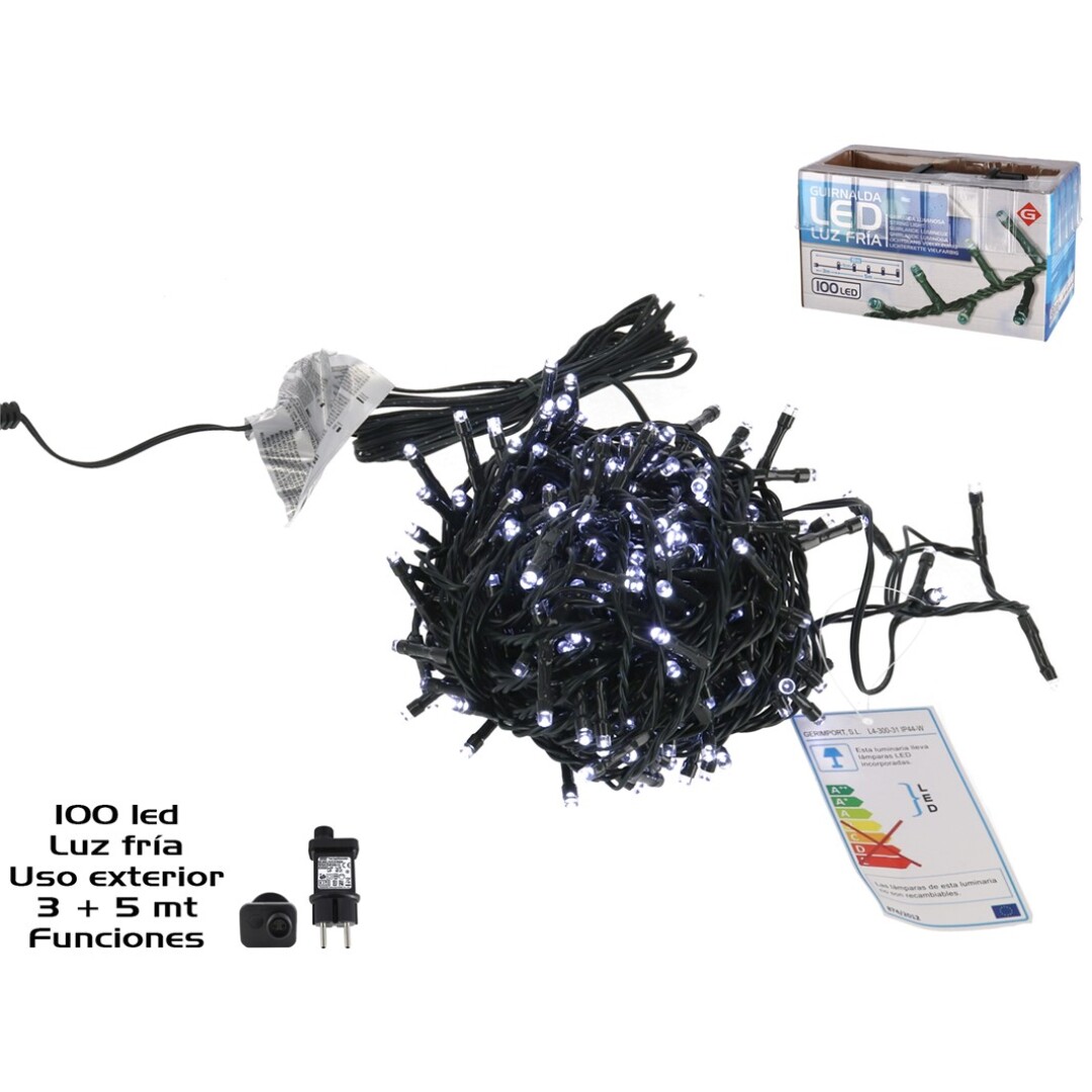 GUIRNALDA 100LED EXT. FUN3+5M FRIA 9066500