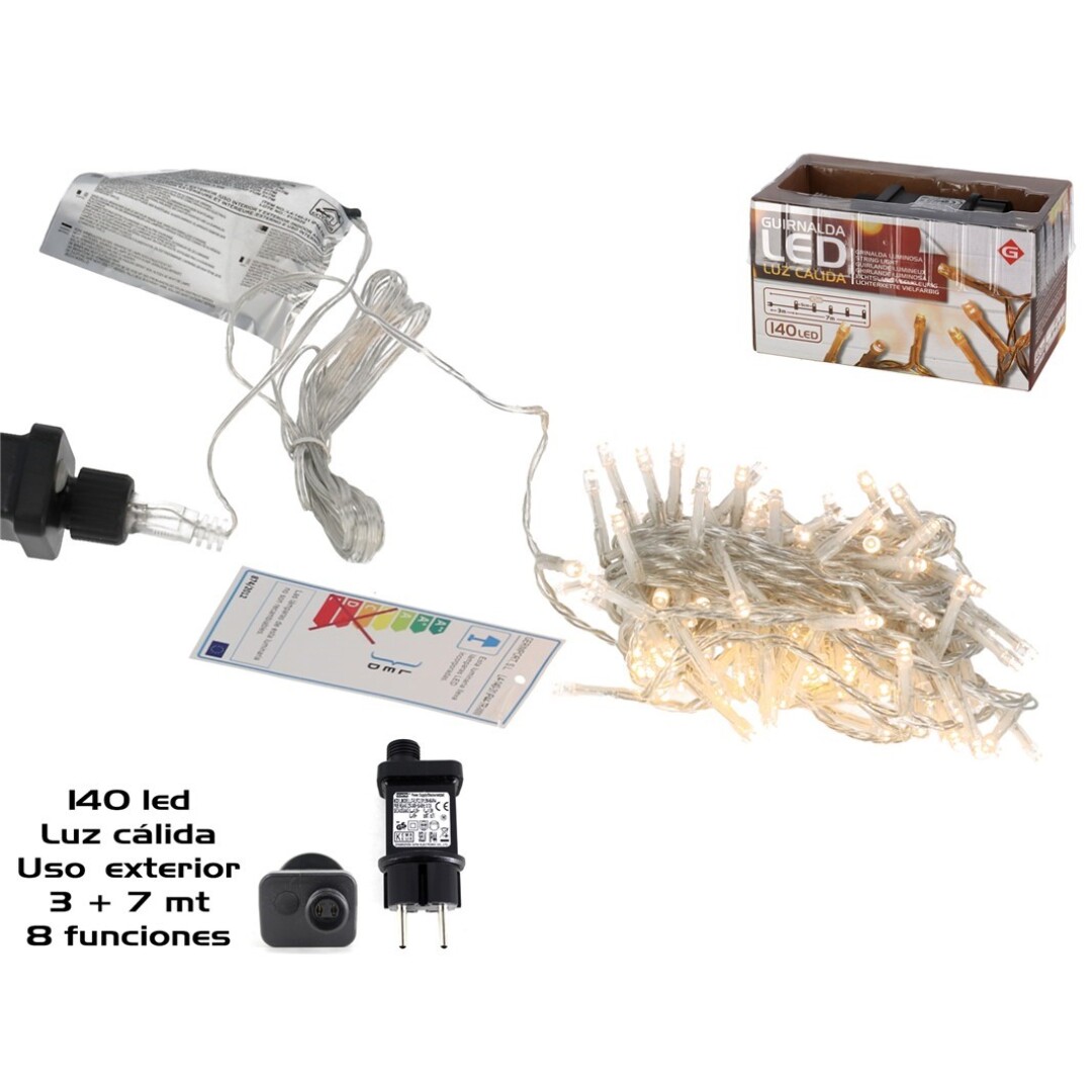 GUIRNALDA 140LED CALIDA EXT 3FUN 7M 9078500