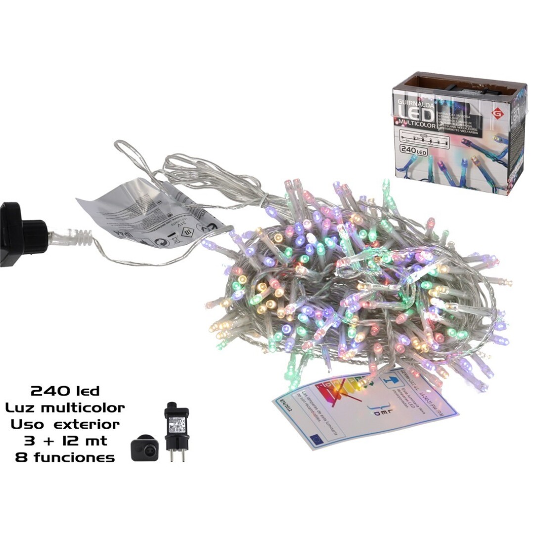 GUIRNALDA 240LED MULT EXT FUN3+12M 9101500