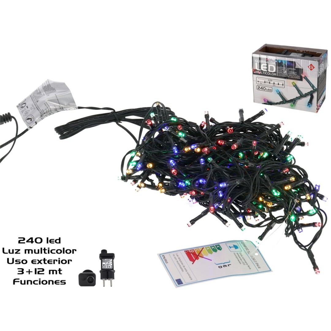 GUIRNALDA 240LED MULT. FUN3+12M 9102000