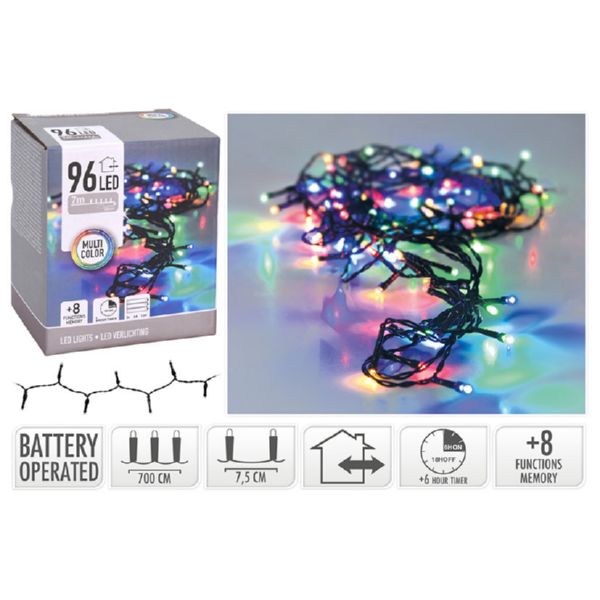 GUIRNALDA 96LED MULTIFUNCION A PILAS 904400