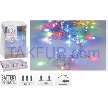 GUIRNALDA BATERIA 80LED MULTICOL 9025500