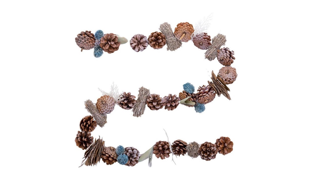 GUIRNALDA PIÑAS,FLORES Y HOJAS 150CM  908900