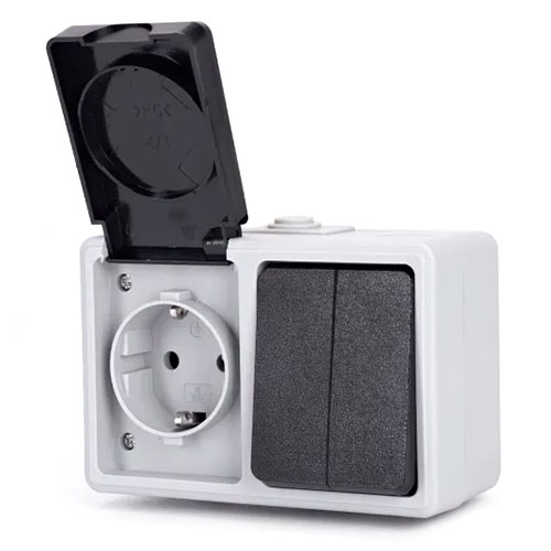 INTERRUPTOR/ENCHUFE SUPERFICIE 2LLAVES 1VIA 9038500