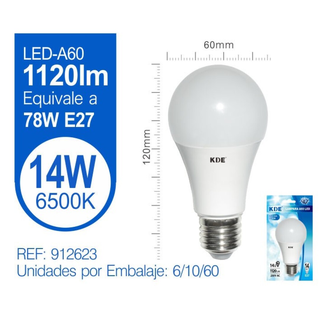 KDE BOMBILLA A60 14W E27 6500K 9021500