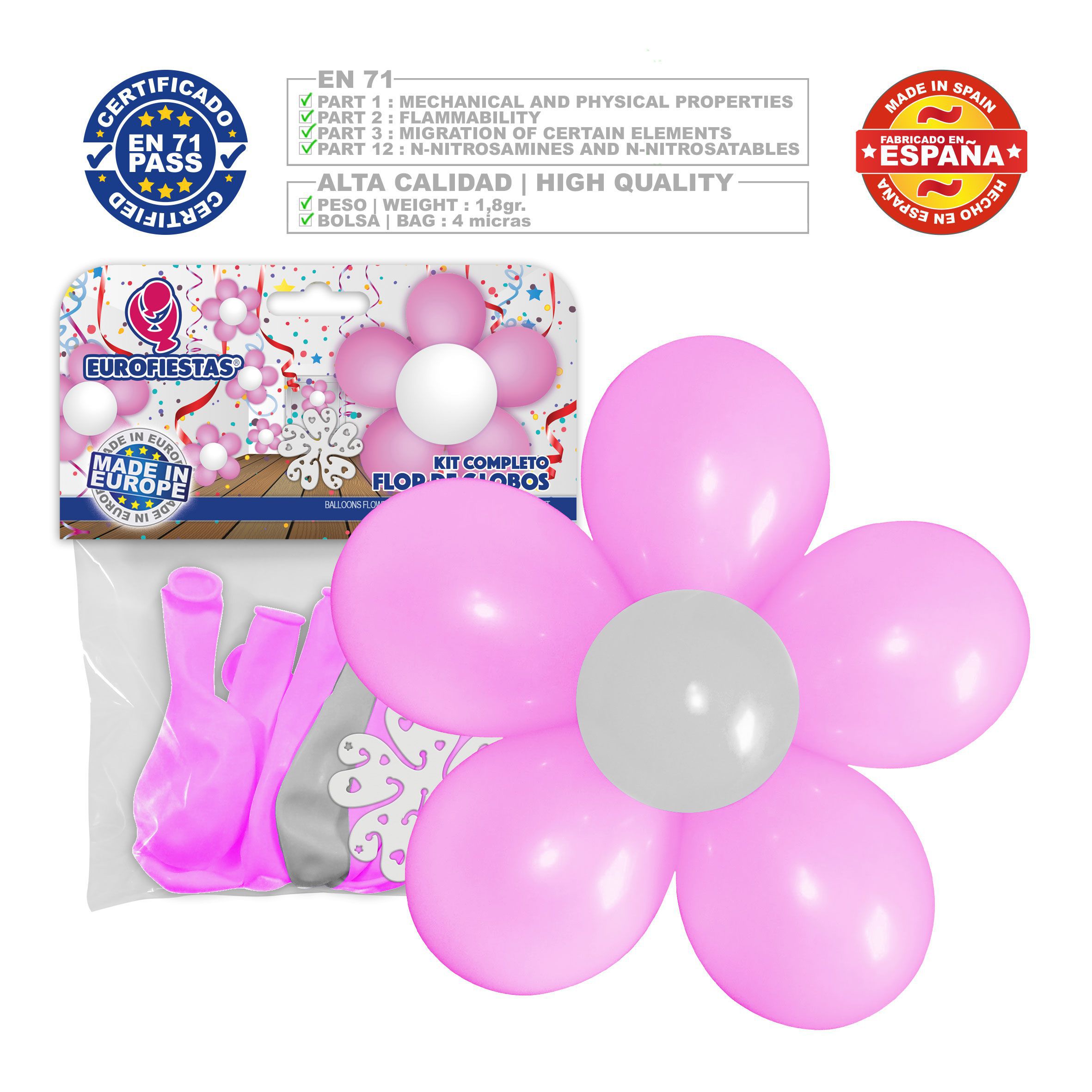 KIT FLOR GLOBOS ROSA 9004700