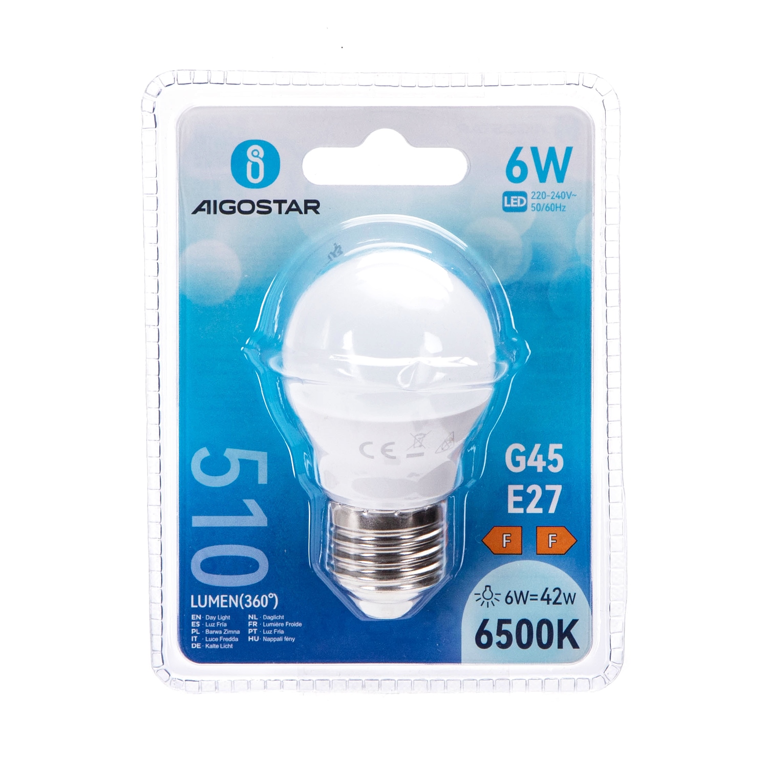LED AIGOSTAR 6W E27 6500K 9011500