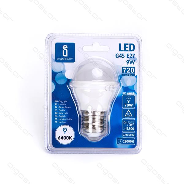 LED AIGOSTAR G45 9W E27 6400K 9013500