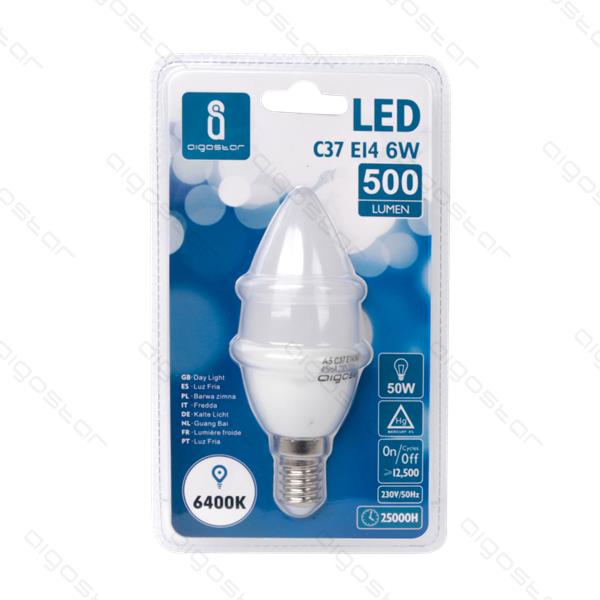 LED AIGOSTAR VELA 6W E14 6400K 9011500
