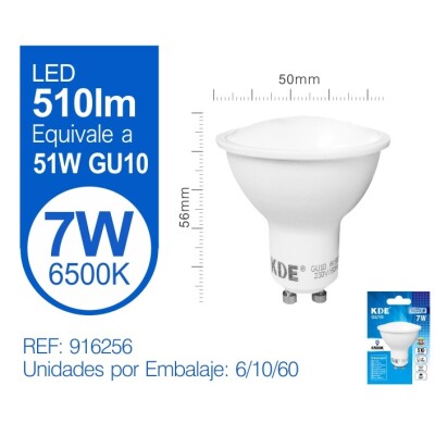 LED GU10 7W 6500K 901300