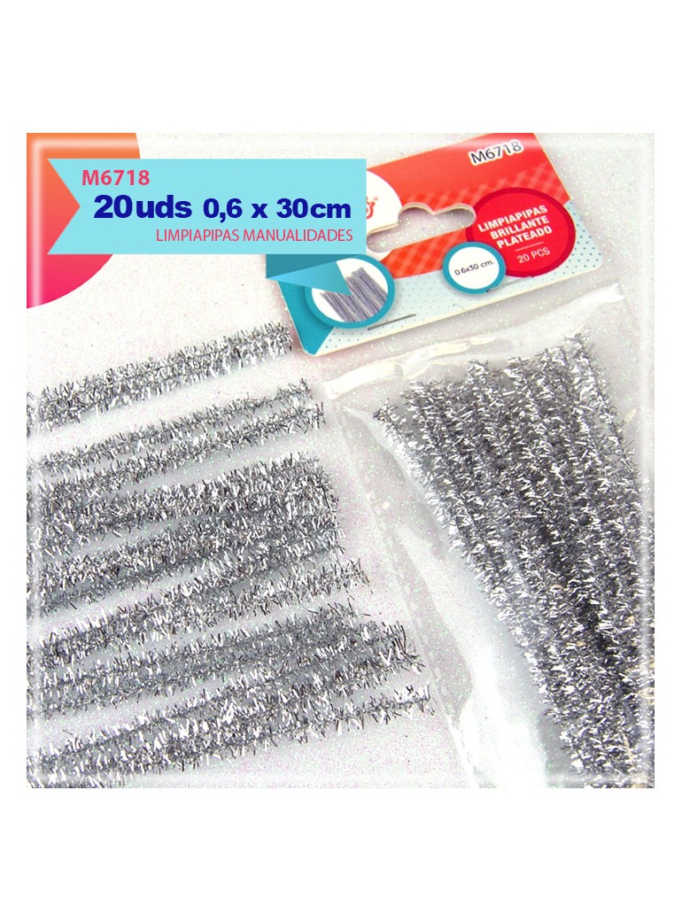 LIMPIAPIPAS PLATEADO 0.6X30CM  20PC 900500