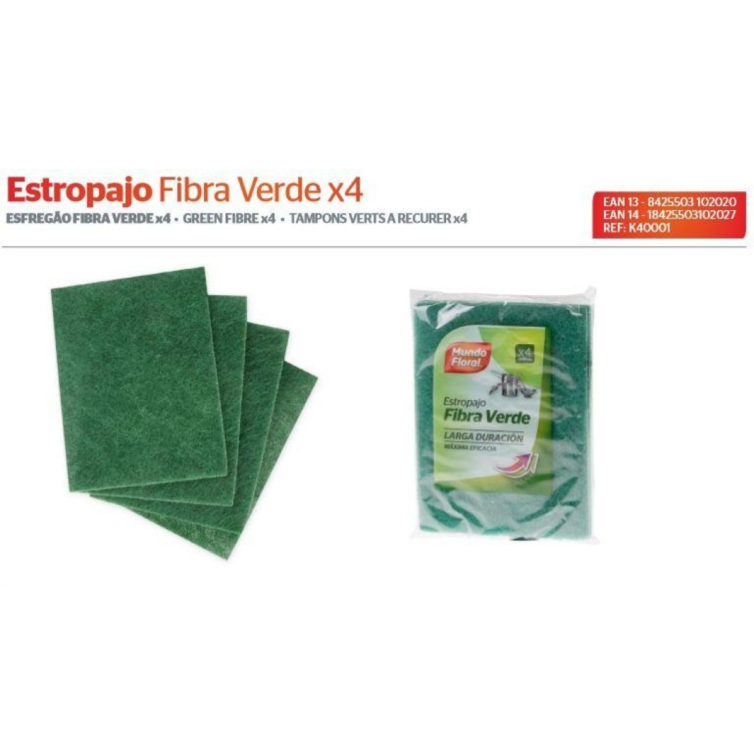 LOTE 4 FIBRA VERDE FLORAL 90070