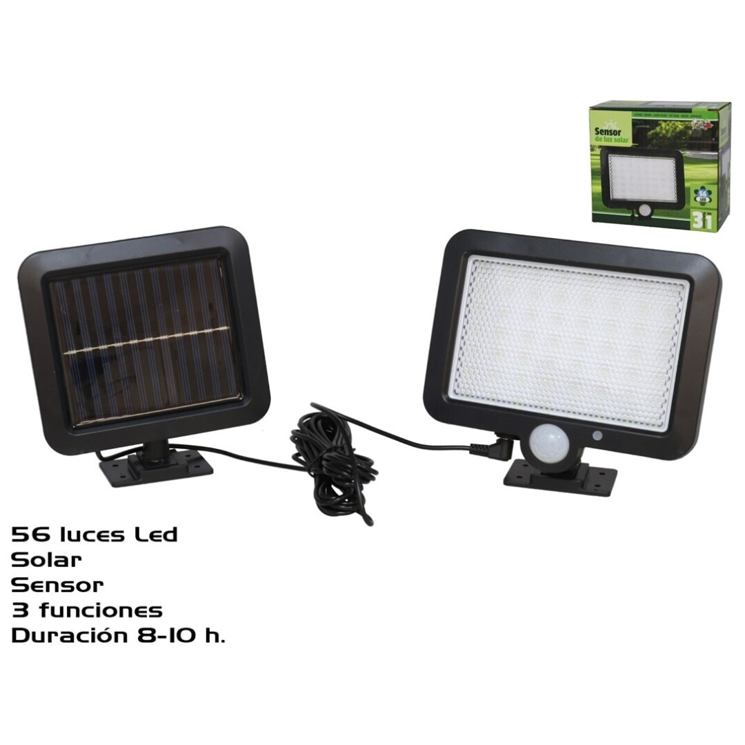 LUZ SOLAR 58LED SENSOR LUZ 3FUNC. 907400